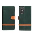 Inktree Redmi 11 Prime 4G Flip Case | Premium Leather Finish Flip Cover |Complete Protection Flip Cover for Redmi 11 Prime 4G - Green Stripe