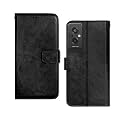 Inktree Redmi 11 Prime 4G Flip Case | Premium Leather Finish Flip Cover | with Card Pockets | Wallet Stand |Complete Protection Flip Cover for Redmi 11 Prime 4G - Black