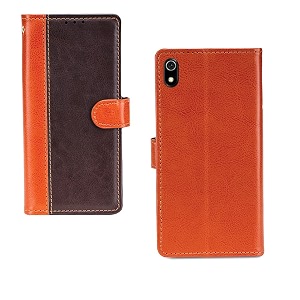 inktree redmi 7a case  premium leather finish  with card pockets  wallet stand complete protection cover for redmi 7a - camel and coffee