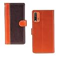 Inktree Redmi 9 Power Case | Premium Leather Finish | with Card Pockets | Wallet Stand |Complete Protection Cover for Redmi 9 Power - Camel and Coffee