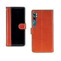 Inktree Redmi Note 10 Pro PU Leather Vintage Flip Cover Case | Premium Leather Finish | with Card Pockets | Wallet Stand |Complete Protection Cover for Redmi Note 10 Pro - Camel and Black