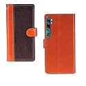 Inktree Redmi Note 10 Pro Case | Premium Leather Finish | with Card Pockets | Wallet Stand |Complete Protection Cover for Redmi Note 10 Pro - Camel and Coffee