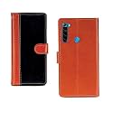 Inktree Redmi Note 8 PU Leather Vintage Flip Cover Case | Premium Leather Finish | with Card Pockets | Wallet Stand |Complete Protection Cover for Redmi Note 8 - Camel and Black