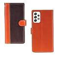 Inktree Samsung Galaxy A52 Case | Premium Leather Finish | with Card Pockets | Wallet Stand |Complete Protection Cover for Samsung Galaxy A52 - Camel and Coffee