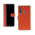Inktree Samsung Galaxy A9 2018 Case | Premium Leather Finish | with Card Pockets | Wallet Stand |Complete Protection Cover for Samsung Galaxy A9 2018 - Camel and Black