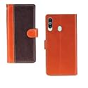 Inktree Samsung Galaxy M40 Case | Premium Leather Finish | with Card Pockets | Wallet Stand |Complete Protection Cover for Samsung Galaxy M40 - Camel and Coffee
