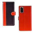 Inktree Samsung Galaxy S20 Case | Premium Leather Finish | with Card Pockets | Wallet Stand |Complete Protection Cover for Samsung Galaxy S20 - Camel and Coffee