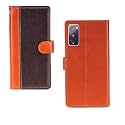 Inktree Samsung Galaxy S20FE Case | Premium Leather Finish | with Card Pockets | Wallet Stand |Complete Protection Cover for Samsung Galaxy S20FE - Camel and Coffee
