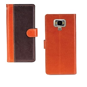 inktree samsung galaxy z4 case  premium leather finish  with card pockets  wallet stand complete protection cover for samsung galaxy z4 - camel and coffee