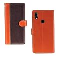 Inktree Vivo V11 Case | Premium Leather Finish | with Card Pockets | Wallet Stand |Complete Protection Cover for Vivo V11 - Camel and Coffee