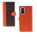 Inktree Vivo V19 Case | Premium Leather Finish | with Card Pockets | Wallet Stand |Complete Protection Cover for Vivo V19 - Camel and Coffee