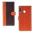 Inktree Vivo Y19 Case | Premium Leather Finish | with Card Pockets | Wallet Stand |Complete Protection Cover for Vivo Y19 - Camel and Coffee
