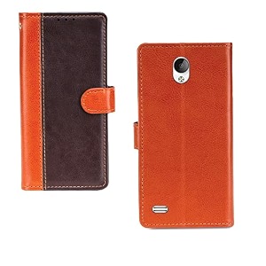 inktree vivo y21 case  premium leather finish  with card pockets  wallet stand complete protection cover for vivo y21 - camel and coffee