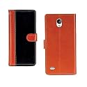 Inktree Vivo Y21 PU Leather Vintage Flip Cover Case | Premium Leather Finish | with Card Pockets | Wallet Stand |Complete Protection Cover for Vivo Y21 - Camel and Black