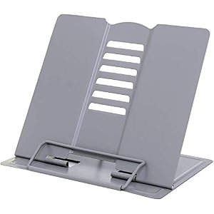 inkulture metal book stand folding reading stand anti-slip adjustable desktop bookend cookbook rest book holderrandom print design