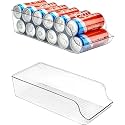 INKULTURE Soda Can and 500 ml bottle Organizer Bins for Refrigerator, Drink And Beverage Holder for Fridge, Freezer, Kitchen, Countertops, Cabinets, Pantry Storage Rack | Pack of 02