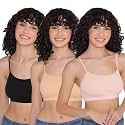 INKURV Slip on Beginner's Bra for Girls, Non Padded, Non Wired, No Hooks with Double Layered Fabric, Adjustable Straps, Wirefree Sports Bra- Lisa Combo of 3