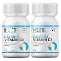 Inlife Calcium 500 Mg Vitamin D3 400 Iu Supplement for Men Women - 60 Tablets (Pack of 2)