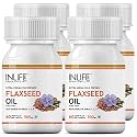 Inlife Flaxseed Oil Omega 3 6 9 Extra Virgin Cold Pressed 500 Mg - 60 Capsules (Pack of 4 Veg Capsules)