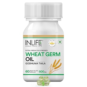 inlife wheat germ oil capsules 500mg supplement vitamin e 60 count