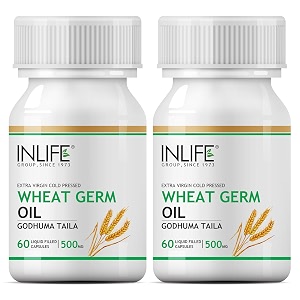 inlife wheat germ oil supplement 500 mg - 60 capsules 2-pack