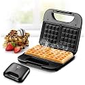 Waffle Maker Machine 3 In 1 For Home Kitchen Appliances For Home Kitchen Items Gift Non-Stick Surfaces 4 Inch, Perfect For Breakfast, Dessert, Sandwich, Pan Cakes, Paninis/Other Snacks