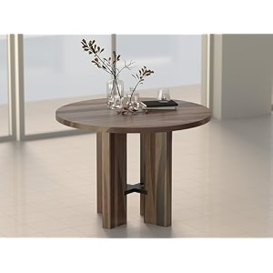 inmarwar 4 seater round dining table for dining room amp living room  solid sheesham wood with carbon steel base  modern smoke grey finish  42 x 42 x 30 inches wooden dining table for home