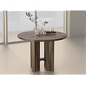 INMARWAR 4 Seater Round Dining Table for Dining Room &amp; Living Room | Solid Sheesham Wood with Carbon Steel Base | Modern Smoke Grey Finish | 42 x 42 x 30 Inches Wooden Dining Table for Home