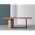 INMARWAR 6–8 Seater Rectangular Dining Table for Dining Hall, Living Room &amp; Home | Solid Acacia Wood with Steel Base | Natural Wooden Finish | 80 x 40 x 30 Inches Large Family Dining Table