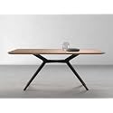 INMARWAR 6 Seater Rectangular Dining Table for Dining Hall &amp; Living Room | Solid Acacia Wood with Carbon Steel Base | Natural Acacia Finish | 69 x 38 x 30 Inches Wooden Dining Table for Family