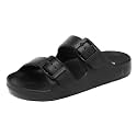 INMINPIN Boys Girls Double Buckle Slide Sandals Comfort Beach Pool Shower Slippers Adjustable Indoor Outdoor Little Kid/Big Kid