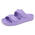 INMINPIN Boys Girls Double Buckle Slide Sandals Comfort Beach Pool Shower Slippers Adjustable Indoor Outdoor Little Kid/Big Kid