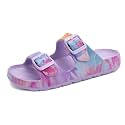 INMINPIN Boys Girls Double Buckle Slide Sandals Comfort Beach Pool Shower Slippers Adjustable Indoor Outdoor Little Kid/Big Kid