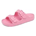 INMINPIN Boys Girls Double Buckle Slide Sandals Comfort Beach Pool Shower Slippers Adjustable Indoor Outdoor Little Kid/Big Kid