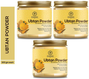 puranex 100 natural  pure body scrububtan powder for may help in deep cleansing exfollating  detoxifying skin removal of sun tan and dullnessgives natural soft  pinkish glowing  shiny skin-face body  face care for men  women 100gm pack of 3-100gm- 300gm