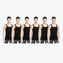 INNERO Men39s Black Baniyan Cotton Sleeveless Gym