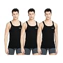 INNERO Men39s Black Baniyan Cotton Sleeveless Gym