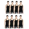 INNERO Men39s Black Baniyan Cotton Sleeveless Gym