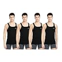 INNERO Men39s Black Baniyan Cotton Sleeveless Gym