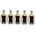 INNERO Men39s Black Gym Vest Cotton Regular