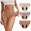 INNERSY Women's Period Underwear Cotton Hipster 3-Pack