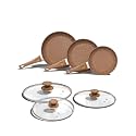 Innerwell Nonstick Ceramic Frying Pans Skillets Set with Lid 8"+9.5"+11"