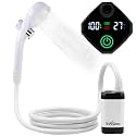innhom Portable Camping Shower, 6000mAh Rechargeable Camp Shower Pump with LED Display, IPX7 Waterproof & 2 Spray Modes Electric Outdoor Shower for Hiking, Pet Bathing, Car Washing