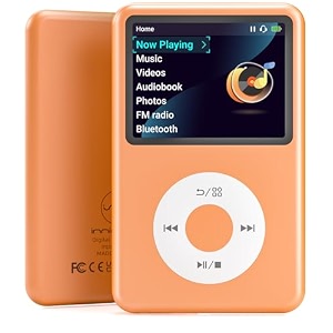 y1 mp3 player with bluetooth 128g innioasis version upgrade portable mini hifi sound bluetooth digital music player 2434 screen nice gift for 2025 orange