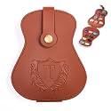 InnoBeta Personalized Guitar Picks Holder for Men, Women, PU Leather Guitar Gifts Plectrums Bag with Initials for Guitar Players, Lovers, Teacher - T