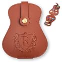 InnoBeta Personalized Guitar Picks Holder for Men, Women, PU Leather Guitar Gifts Plectrums Bag with Initials for Guitar Players, Lovers, Teacher - R