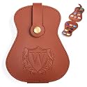 InnoBeta Personalized Guitar Picks Holder for Men, Women, PU Leather Guitar Gifts Plectrums Bag with Initials for Guitar Players, Lovers, Teacher - W