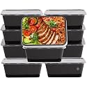 INNOMINDS [650 ml, 25 Count, Rectangle, Black Reusable Plastic Food Storage Containers with Lid | Airtight, Microwave Safe Containers | Perfect for Meal Prep, Storage, Takeaway &amp; Food Delivery