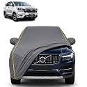 Innova Crysta 100% Waterproof Car Cover | Dustproof Sun Protection Cover | Soft Cotton Lining | Triple Stitched | Mirror Pocket | Antenna Pocket | All Weather Body Cover (Grey with Yellow Piping)