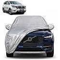 Innova Crysta 100% Waterproof Car Cover | Dustproof Sun Protection Cover | Soft Cotton Lining | Triple Stitched | Mirror Pocket | Antenna Pocket | All Weather Body Cover (Silver with Yellow Piping)